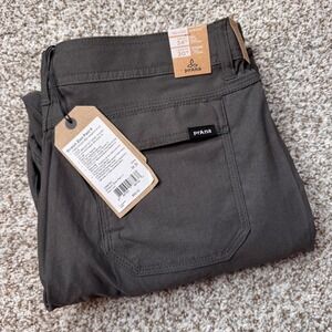PrAna Men's 34x30 Stretch Zion Pant II Dark Gray Relaxed Fit Cargo Hiking Pants